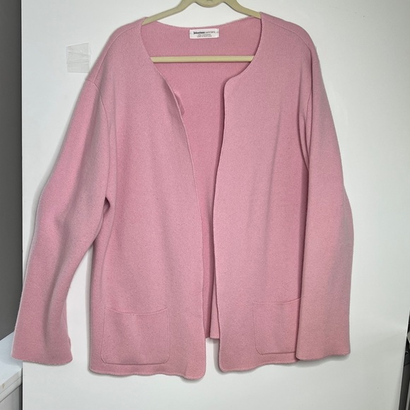 Johnstons of Elgin Sweaters - Johnstons Cashmere Sz 46 Open Cardigan with Patch Pockets